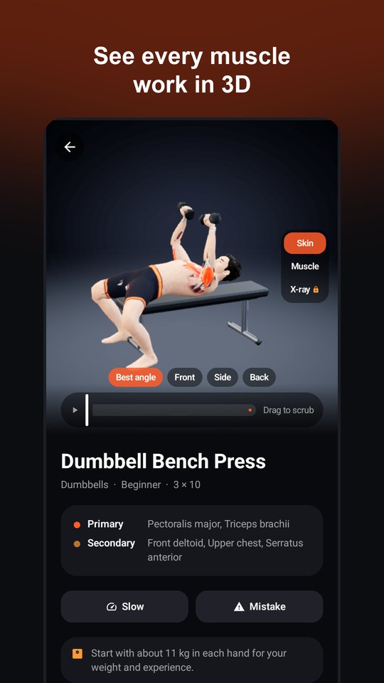MuscleLit: 3D Workout Anatomy screenshot 1