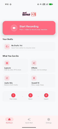 Reel React: React & Quick Reel screenshot 1